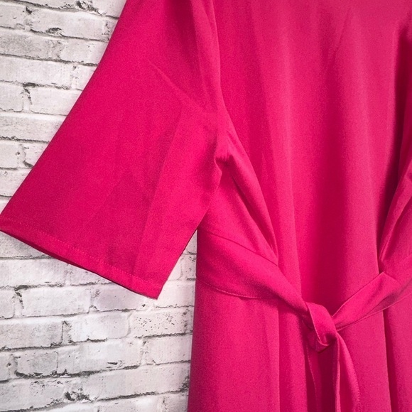 Symphony + Hot Pink Fushia Women's Size 2XL Dress Front Tie Slant Hemline NEW - Picture 7 of 12